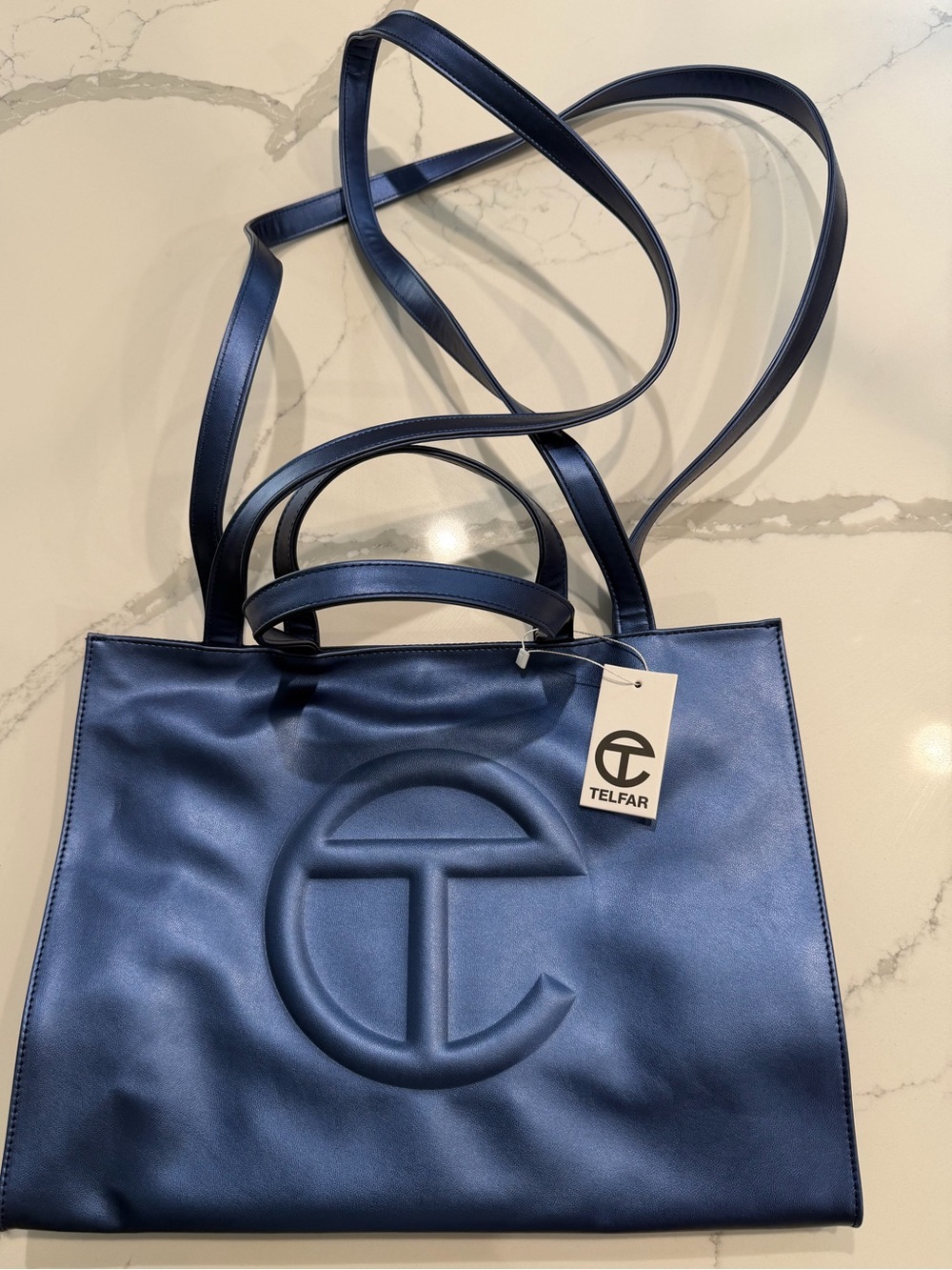 Brand NEW Telfar Metallic Blue Tote Bag